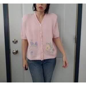 90s Pink‎ Cottagecore Cardigan